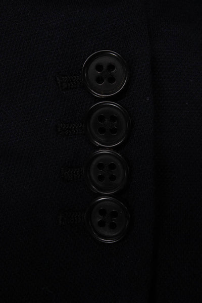 Belvest Mens Classic Dark Blue Cotton Nylon Button Collared Blazer Size 50