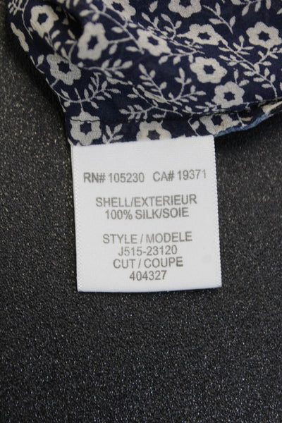 Joie Womens Silk Tunic Blouse Black V-Neck 3/4 Sleeve Floral Boho Size XS
