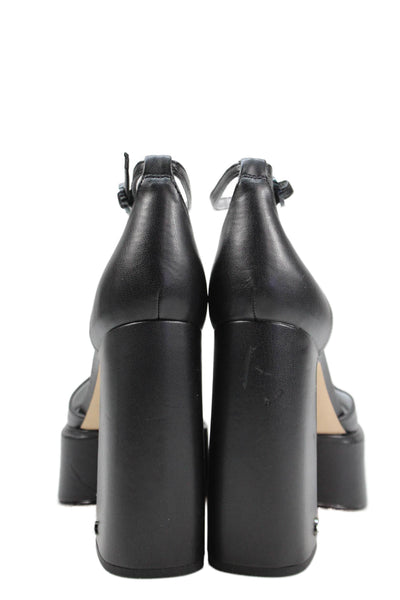 Circus by Sam Edelman Vegan Leather Ankle Strap Heels Black Size 8