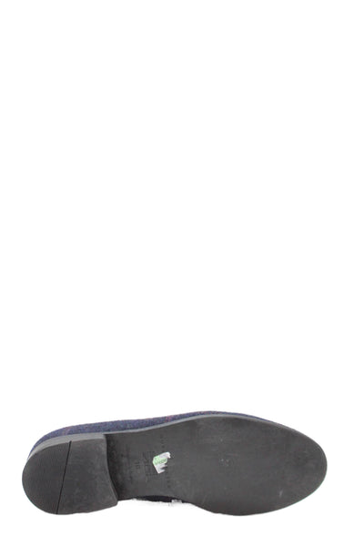 Duke & Dexter Mens Plaid Slip On Loafers Navy Size 10