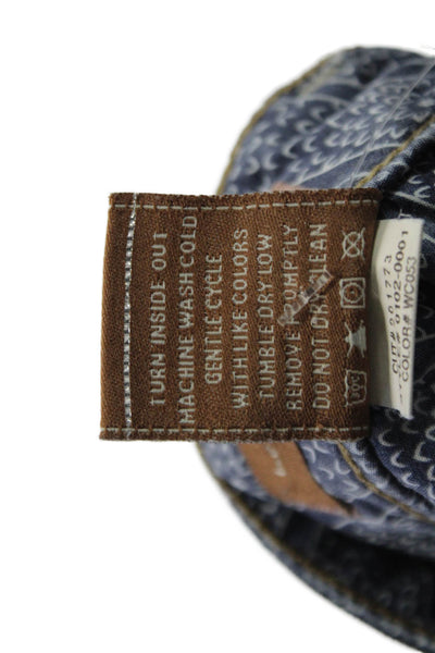 Paige Womens Bootcut Flare Jeans Dark Blue Mid Rise Button Size 26