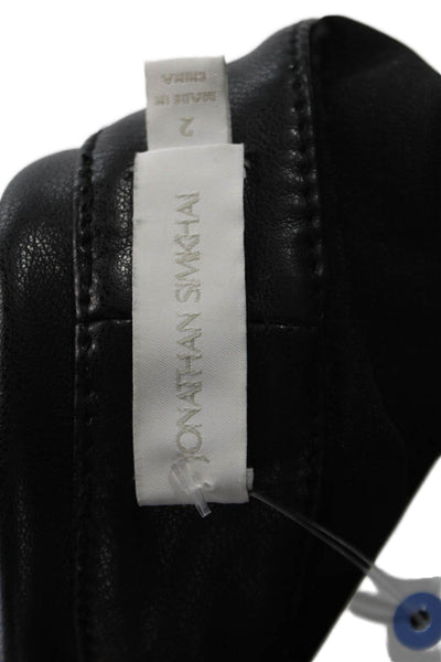 Jonathan Simkhai Womens Black Paperbag Cropped Ankle Pants Tie Size 2