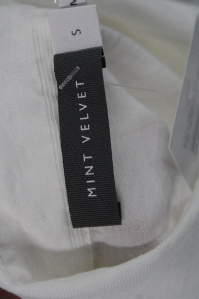 Mint Velvet Women Striped Collared Button Up Long Sleeve White Size S