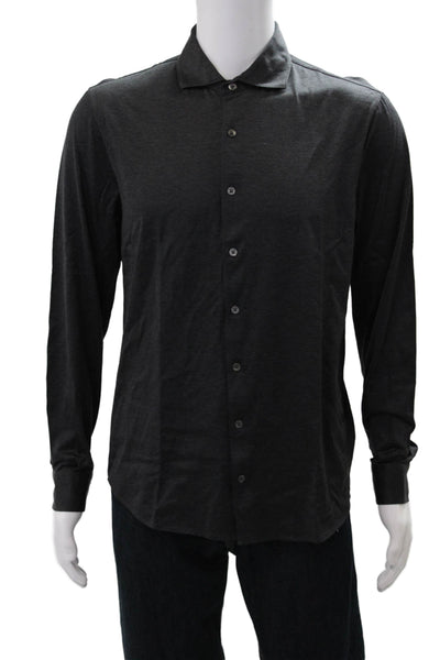 Giusto! Senza Regole Mens Button Down Shirt Grey Cotton Size EUR 52