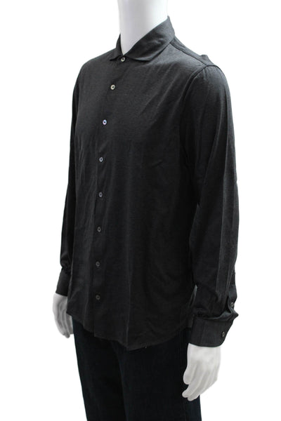 Giusto! Senza Regole Mens Button Down Shirt Grey Cotton Size EUR 52