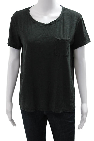 Standard James Perse Womens Basic Black T-Shirt Short Sleeve Round Neck Size 1