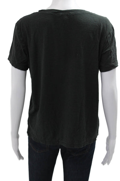 Standard James Perse Womens Basic Black T-Shirt Short Sleeve Round Neck Size 1