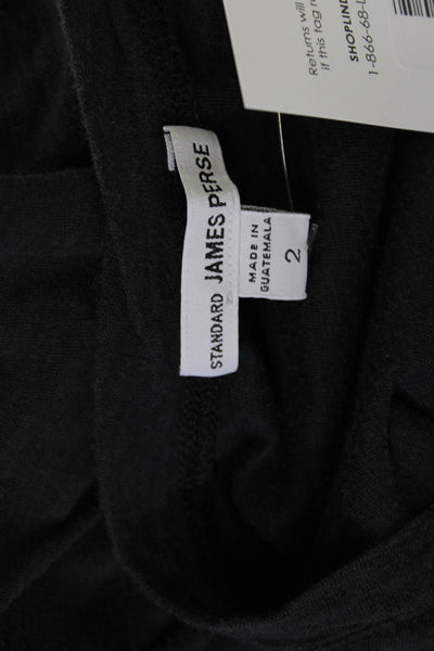 Standard James Perse Womens Basic Black T-Shirt Short Sleeve Round Neck Size 1