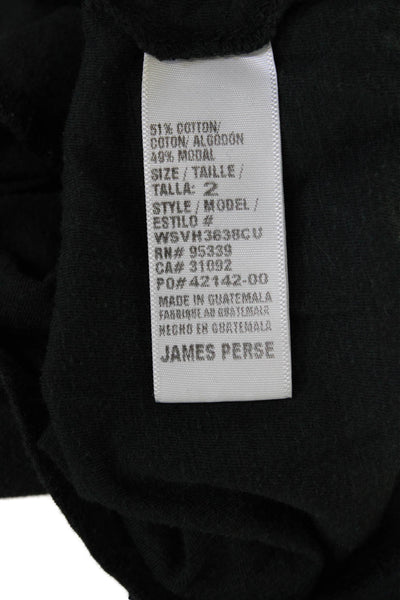 Standard James Perse Womens Basic Black T-Shirt Short Sleeve Round Neck Size 1