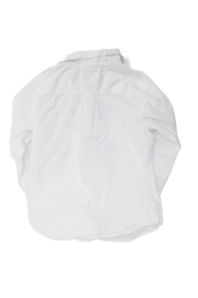 Jacadi Girls Cotton Long Sleeve Button Up Shirt White Size 4
