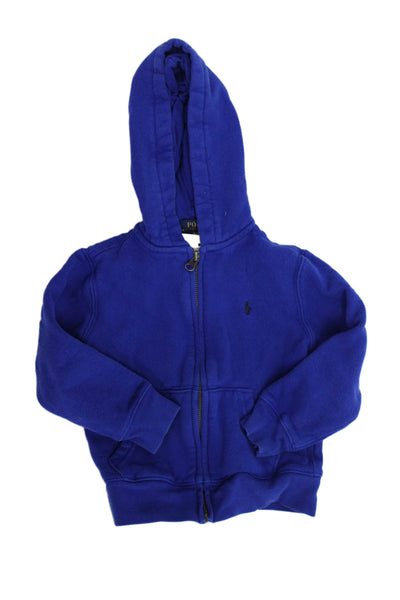 Polo Ralph Lauren Unisex Kids Cotton Full Zip Hoodie Blue Size 4T