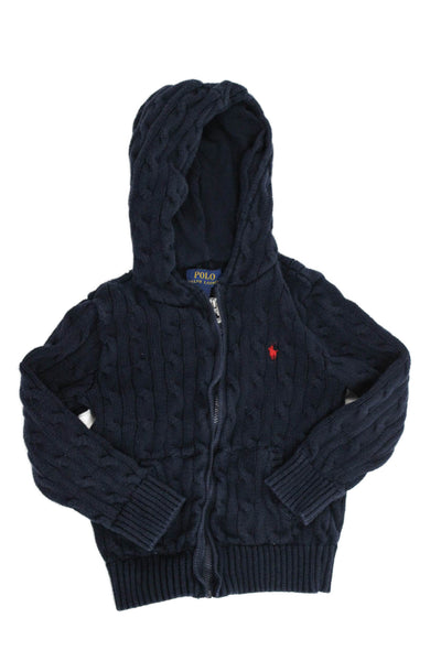 Polo Ralph Lauren Unisex Kids Cotton Cable Knit Hoodie Size 4