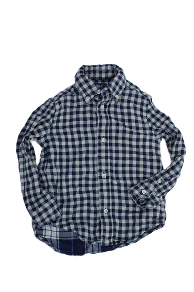 Polo Ralph Lauren Boys Cotton Checkered Button Up Shirt Blue 3