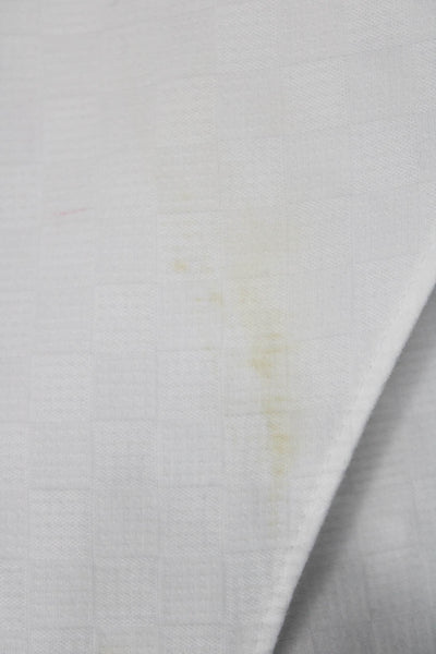 Bugatchi Mens White 100% Cotton Point Spread Dress Shirt Long Sleeve Size L