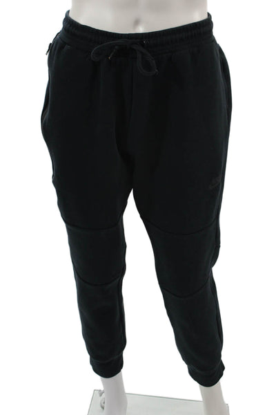 Nike Mens Jogger Sweatpants Black Cotton Polyester Drawstring Size XL