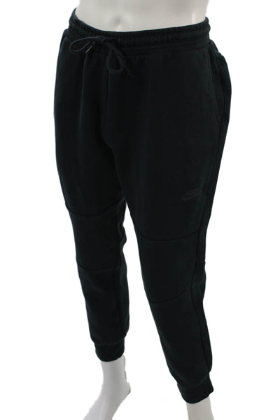 Nike Mens Jogger Sweatpants Black Cotton Polyester Drawstring Size XL