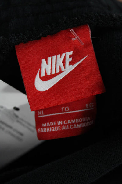 Nike Mens Jogger Sweatpants Black Cotton Polyester Drawstring Size XL