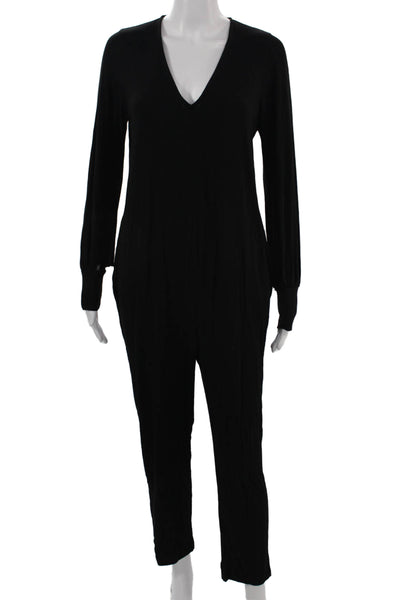 Hatch Women Maternity Black V Neck Long Sleeve Jumpsuit Size 0