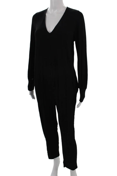 Hatch Women Maternity Black V Neck Long Sleeve Jumpsuit Size 0