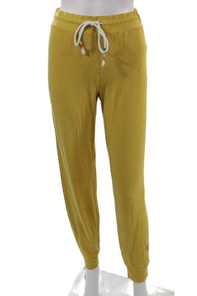 PJ Salvage Womens Jogger Sweatpants Yellow Drawstring Size M