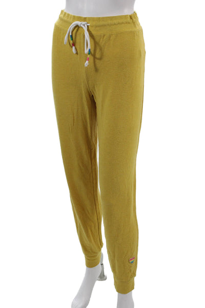 PJ Salvage Womens Jogger Sweatpants Yellow Drawstring Size M
