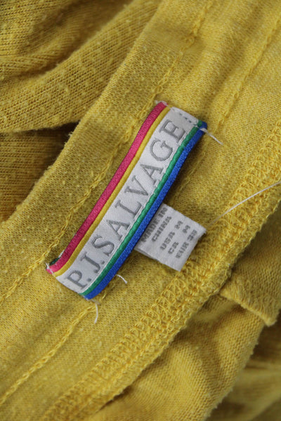 PJ Salvage Womens Jogger Sweatpants Yellow Drawstring Size M