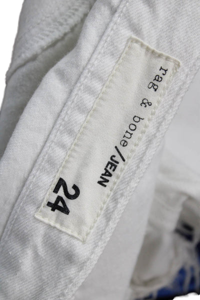Rag & Bone Jean Unisex White Beach Shorts 65% Cotton 35% Tencel Size 24