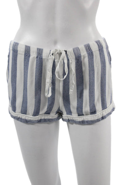 Rails Unisex Blue Striped Rayon Drawstring Beach Shorts Size M
