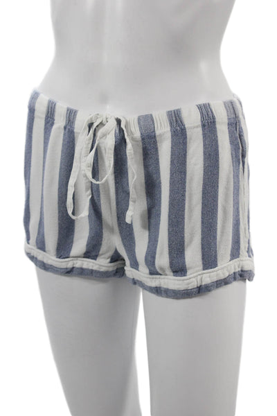 Rails Unisex Blue Striped Rayon Drawstring Beach Shorts Size M