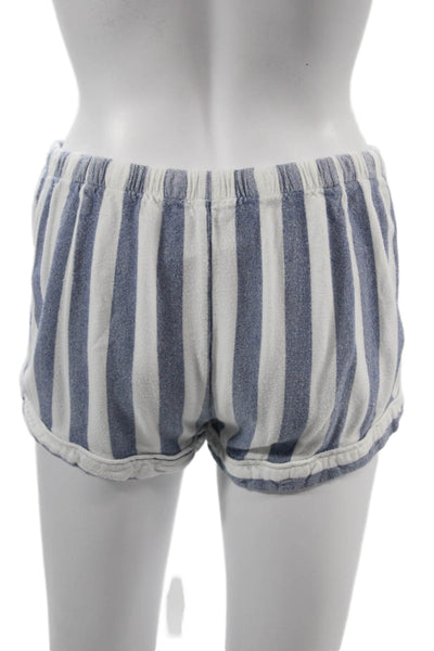 Rails Unisex Blue Striped Rayon Drawstring Beach Shorts Size M