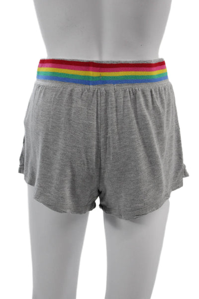 PJ Salvage Unisex Sweat Striped Gray Shorts Rayon Elastane Size L
