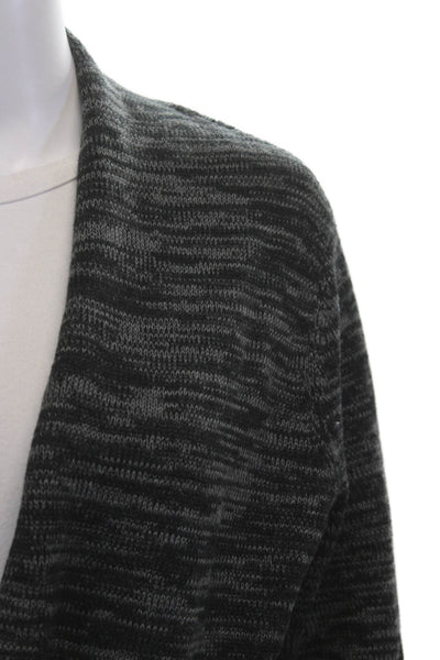 Eileen Fisher Unisex Dark Gray Striped Organic Cotton Cardigan Size S
