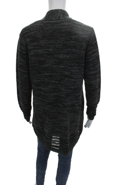 Eileen Fisher Unisex Dark Gray Striped Organic Cotton Cardigan Size S