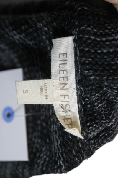 Eileen Fisher Unisex Dark Gray Striped Organic Cotton Cardigan Size S