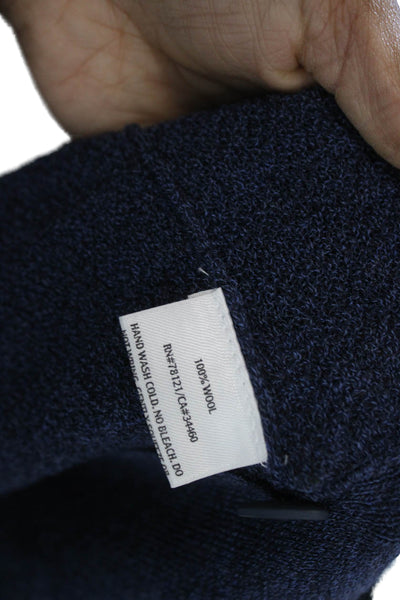 Eileen Fisher Unisex Dark Blue Wool Button Cardigan Long Sleeve Size S