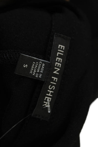 Eileen Fisher Womens Motorcycle Jacket Black Zip Viscose Blend Size S