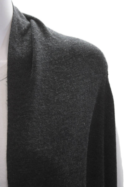 Eileen Fisher Unisex Cardigan Dark Gray Merino Wool Sleeveless Size S