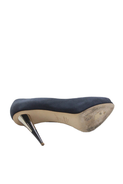 Giuseppe Zanotti Women's Pointed Toe Stiletto Pumps Shoes Navy Blue Size 39.5