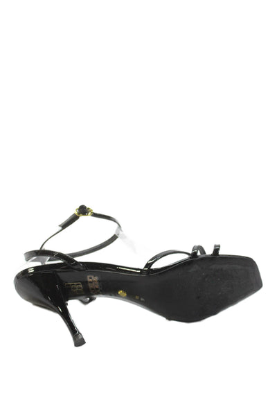 Stuart Weitzman Women's Square Toe Strappy Stiletto Sandals Black Size 9
