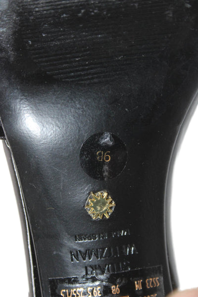 Stuart Weitzman Women's Square Toe Strappy Stiletto Sandals Black Size 9