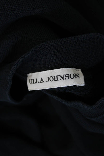 Ulla Johnson Women Pullover Sweatshirt Black Crewneck Long Sleeve Cotton Size 0