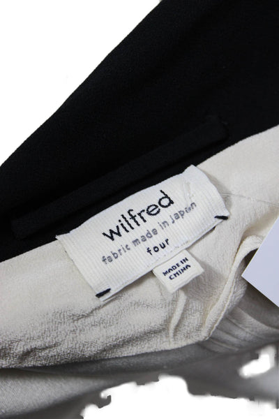 Wilfred Womens Color Block Open Front Long Sleeve Lined Blazer White Black Sz 4