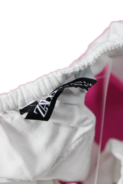 Zara Womens Cropped Tank White Sleeveless Boho Size XS
