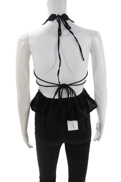 Zara Women Cropped Sleeveless Black Top Size XS