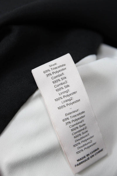 Cinq à Sept Womens Black V Neck Sleeveless Shift Dress Buckle Size 2