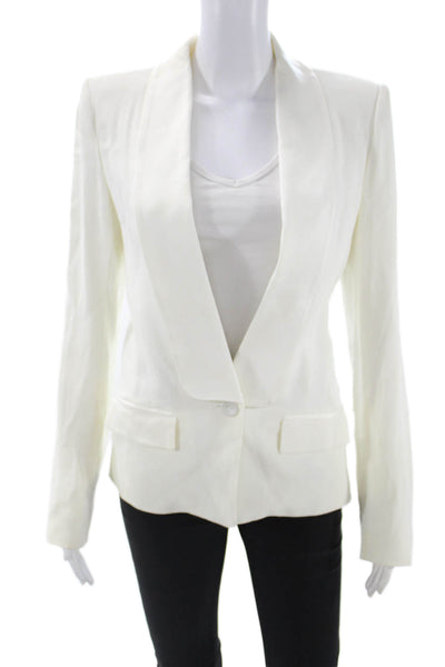 Rachel Zoe Womens One Button Long Sleeve Lined Blazer White Size 0