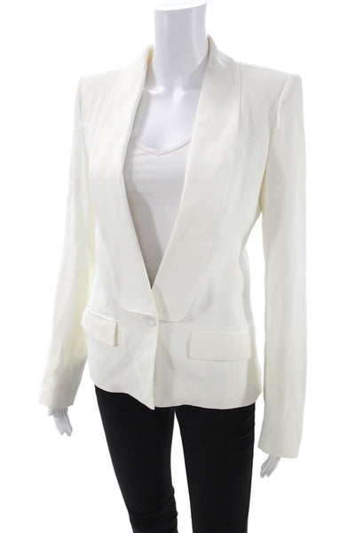 Rachel Zoe Womens One Button Long Sleeve Lined Blazer White Size 0