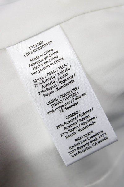 Rachel Zoe Womens One Button Long Sleeve Lined Blazer White Size 0
