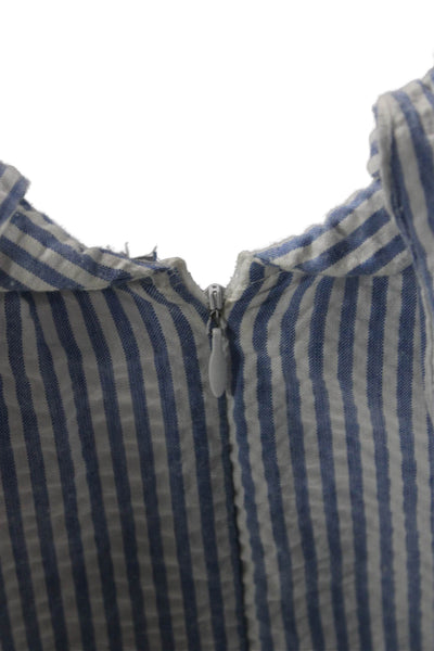 Jackie Rogers Women Jumpsuit Blue Striped Sleeveless Round Neck Cotton Size S