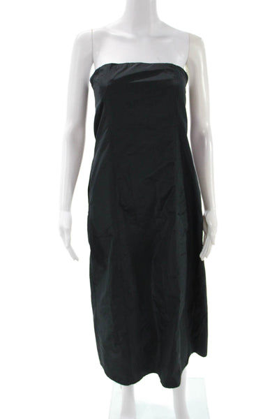 Zara Women Sheath Dress Black Sleeveless Knee Length Zip Polyester Size S